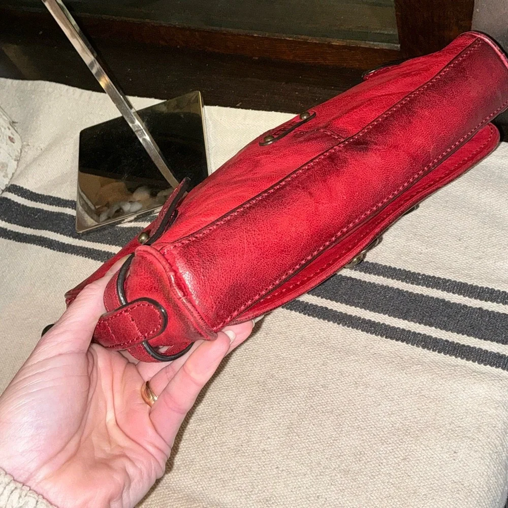 NWOT Frye Leather Cameron Crossbody Clutch Bag Burnt Red Hangtag MSRP $398 - Picture 11 of 16